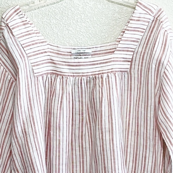 Rachel Zoe 100% LINEN Woman Stripe Top Shirt Size S - Picture 2 of 11